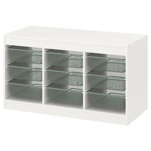 Стеллаж - IKEA TROFAST, 99х44х56 см, белый/серо-зеленый, ТРУФАСТ ИКЕА