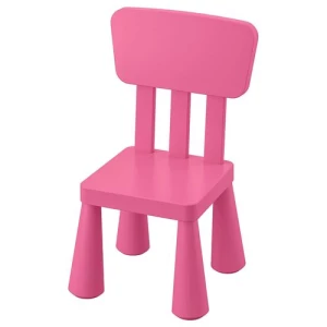 Стул детский - IKEA MAMMUT, 67х39 см, розовый, ИКЕА