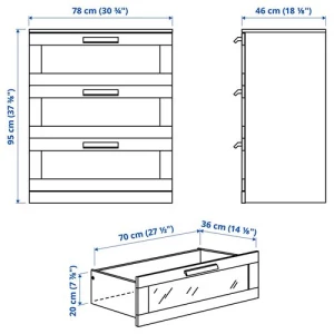 Комплект мебели для спальни - IKEA BRIMNES, 180х200 см, белый, БРИМНЭС/БРИМНЕС ИКЕА