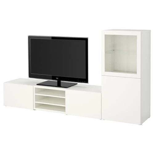 Тумба под телевизор - IKEA BESTÅ/BESTA, 240x42x129 см, белый, Бесто ИКЕА (изображение №1)