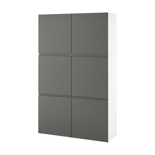 Комбинация для хранения - IKEA BESTÅ/BESTA/ Беста/Бесто ИКЕА ,120x42x193 см, серый (изображение №1)