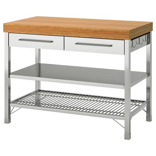 Стол кухонный - IKEA RIMFORSA, 120х63,5х92 см, коричневый/металлик, РИМФОРСА ИКЕА