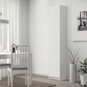 Книжный шкаф с дверью - BILLY/OXBERG IKEA/БИЛЛИ/ОКСБЕРГ ИКЕА, 42х40х202 см, белый