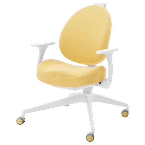 Стул детский - IKEA GUNRIK, 102х58 см, белый/желтый, ИКЕА