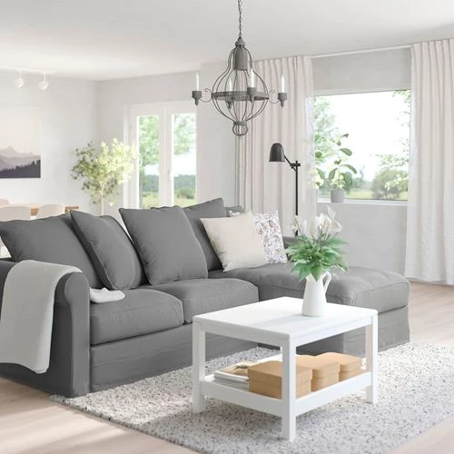 2-местный диван и шезлонг - IKEA GRÖNLID/GRONLID, 98x258см, серый, ГРЕНЛИД ИКЕА (изображение №2)