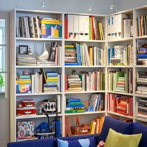 Открытый книжный шкаф - BILLY IKEA/БИЛЛИ ИКЕА, 28х80х202 см, белый (изображение №8)