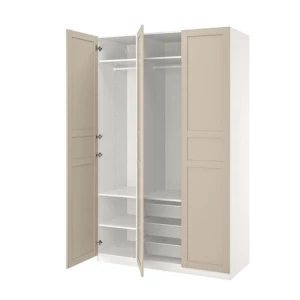 Гардероб - IKEA PAX/FLISBERGET/ПАКС/ФЛИСБЕРГЕТ ИКЕА, 150x60x236 см, белый/светло-бежевый
