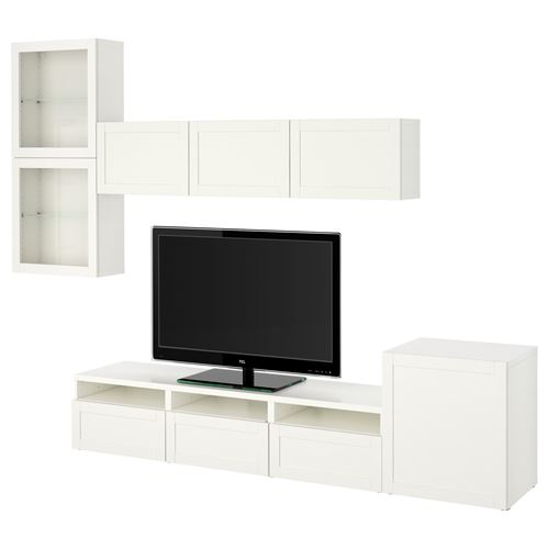 Тумба под телевизор - IKEA BESTÅ/BESTA, 300x42x211 см, белый, Бесто ИКЕА