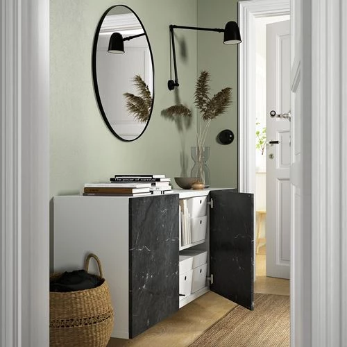 Навесной шкаф - IKEA BESTÅ/BESTA, 180x42x64 см, серый, Бесто ИКЕА (изображение №2)