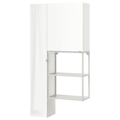 Стеллаж - IKEA ENHET, 90х32х180 см, белый/белый глянцевый, ЭНХЕТ ИКЕА