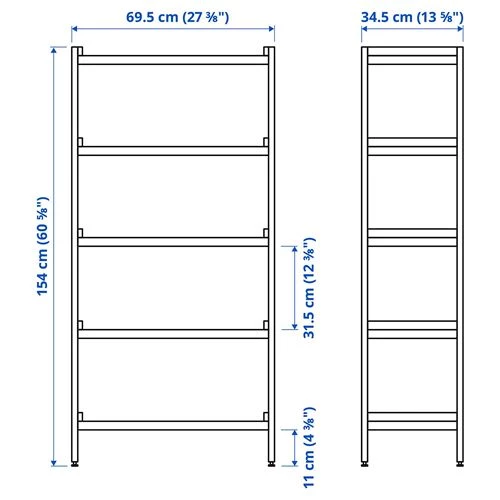 Стеллаж - IKEA EKENABBEN, 70х34х154 см, белый/осина, ЭКЕНАББЕН ИКЕА (изображение №6)