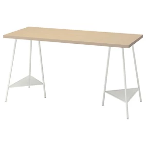 Рабочий стол - IKEA MÅLSKYTT/MALSKYTT/TILLSLAG , 140х60 см, береза/белый, МОЛСКЮТТ/ТИЛЛЬСЛАГ ИКЕА