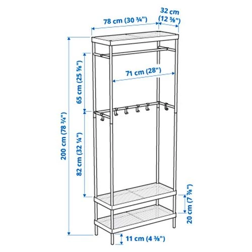 Шкаф для прихожей - MACKAPÄR IKEA/МАКАПЭР ИКЕА, 32х78х200 см, белый (изображение №6)