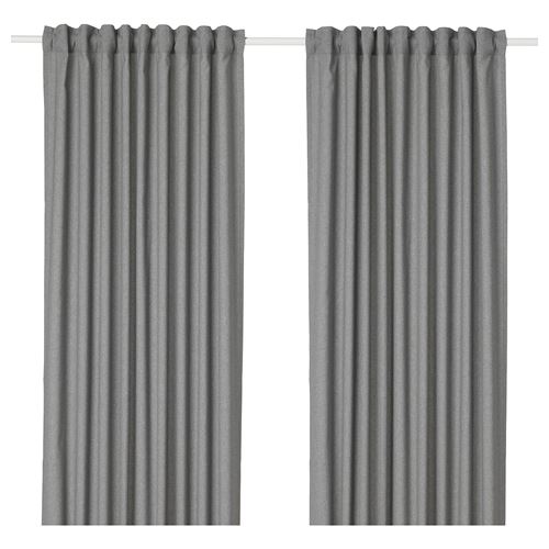 Штора, 2 шт. - IKEA HANNALENA, 300х145 см, серый, ХАННАЛЕНА ИКЕА