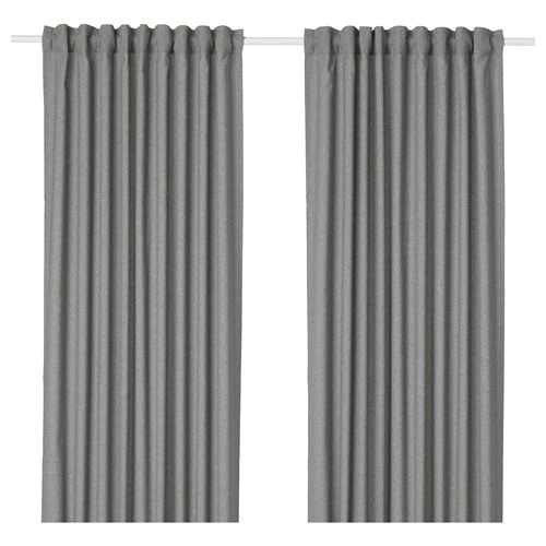 Штора, 2 шт. - IKEA HANNALENA, 300х145 см, серый, ХАННАЛЕНА ИКЕА (изображение №1)