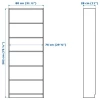 Открытый книжный шкаф - BILLY IKEA/БИЛЛИ ИКЕА, 28х80х202 см, белый (изображение №9)