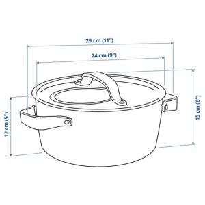 Кастрюля с крышкой - IKEA SENSUELL, 4 л, нержавеющая сталь/серый СЕНСУЭЛЛ ИКЕА