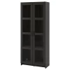 Шкаф-витрина - IKEA BRIMNES, 80х190 см, черный, БРИМНЭС/БРИМНЕС ИКЕА