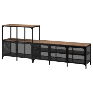 Тумба под ТВ - IKEA FJALLBO/FJÄLLBO,  250x36x95 см, черный ФЬЕЛЛЬБО ИКЕА