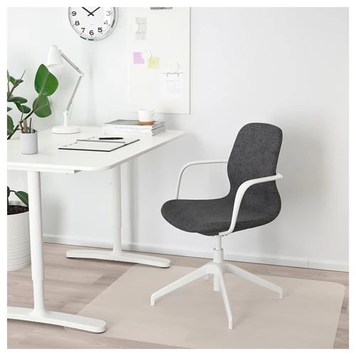 Офисный стул - IKEA LÅNGFJÄLL/LANGFJALL, 67x92x67см, серый/белый, ИКЕА ЛОНГФЬЕЛЛЬ (изображение №2)