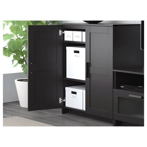 Шкаф с 2 дверями - IKEA BRIMNES, 78х95 см, черный, БРИМНЕС ИКЕА (изображение №3)