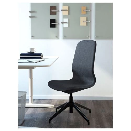Офисный стул - IKEA LÅNGFJÄLL/LANGFJALL, 67x67x104см, синий/чёрный, ЛОНГФЬЕЛЛЬ ИКЕА (изображение №2)
