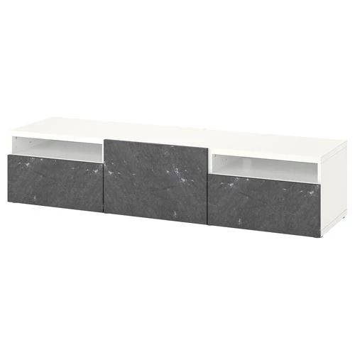 Тумба под ТВ - IKEA BESTÅ/BESTA, 180x42x39 см, серый, Бесто ИКЕА (изображение №1)