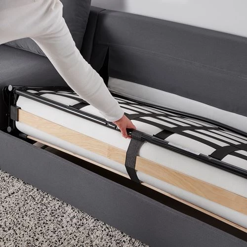 Диван-кровать угловой 4-местный - IKEA VIMLE, 356/256х98/164х83 см, серый, ВИМЛЕ ИКЕА (изображение №7)