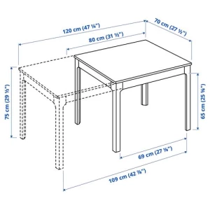 Раздвижной обеденный стол - IKEA EKEDALEN, 120/70/75 см, дуб, ЭКЕДАЛЕН ИКЕА