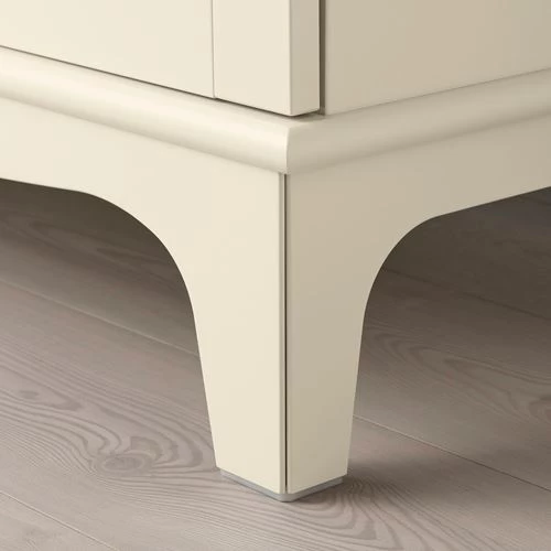Шкаф со стеклянными дверцами - IKEA LOMMARP, 86x199 см, светло-бежевый ЛОММАРП ИКЕА (изображение №10)