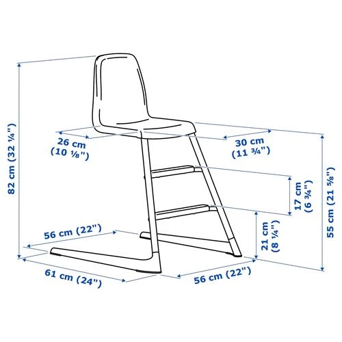 Стул детский - IKEA LANGUR, 82х56 см, белый, ЛАНГУР ИКЕА (изображение №5)