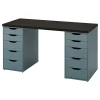 Письменный стол - IKEA LAGKAPTEN/ALEX, 140x60 см, серый, Алекс/Лагкаптен ИКЕА