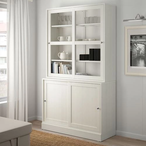 Комбинация с раздвижными дверьми - IKEA HAVSTA, 121x47x212 см, белый ХАВСТА ИКЕА (изображение №2)