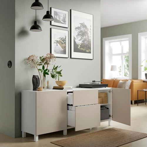 Комбинация для хранения - IKEA BESTÅ/BESTA, 180x42x74 см, серый, Беста/Бесто ИКЕА (изображение №2)
