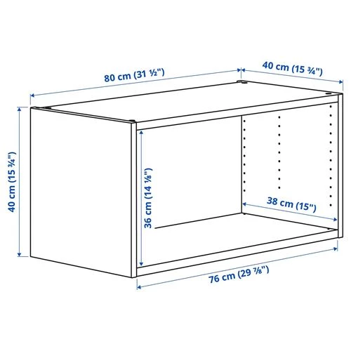 Каркас гардероба - PLATSA IKEA/ПЛАТСА ИКЕА, 40х40х80 см, белый (изображение №3)