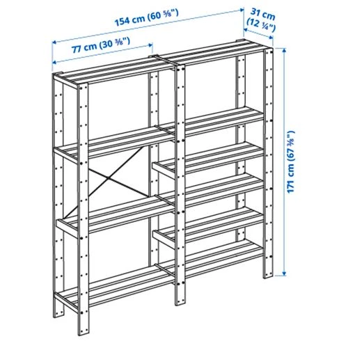 Стеллаж - IKEA HEJNE, 154х31х171 см, сосна, ХЕЙНЕ ИКЕА (изображение №4)