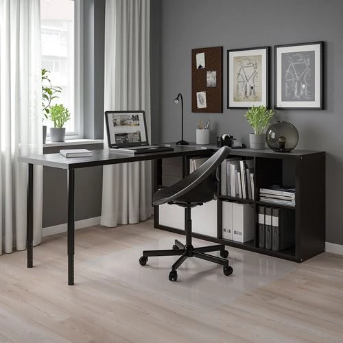Письменный стол с книжной полкой 8 ячеек - IKEA LAGKAPTEN/KALLAX, черный, ЛАГКАПТЕН/КАЛЛАКС ИКЕА (изображение №3)