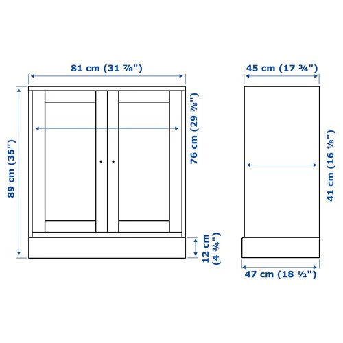 Шкаф с цоколем - IKEA HAVSTA, 81x89x47 см, белый ХАВСТА ИКЕА (изображение №8)