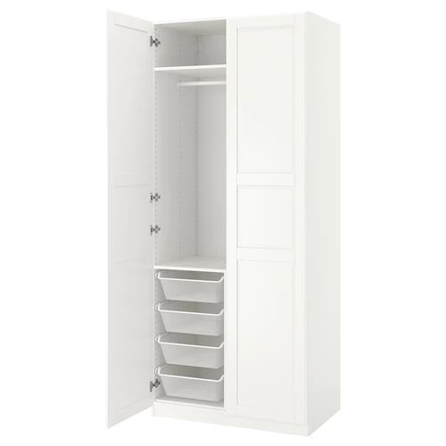 Гардероб - IKEA PAX/TYSSEDAL, 100x60x236 см, белый ПАКС/ТИССЕДАЛЬ ИКЕА (изображение №1)