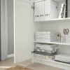 Книжный шкаф с дверцей - BILLY/OXBERG IKEA/ БИЛЛИ/ОКСБЕРГ ИКЕА, 30х160х202 см, белый (изображение №3)