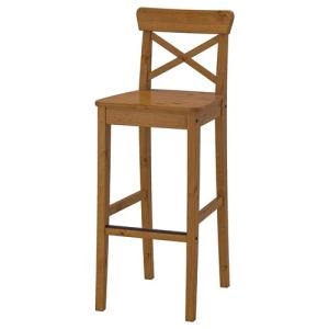 Барный стул - IKEA INGOLF/ИКЕА ИНГОЛЬФ, 39х45х102 см, морилка/антик