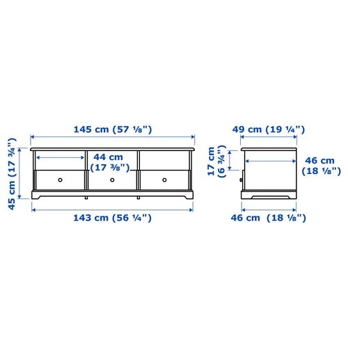 Тумба под ТВ - IKEA LIATORP/ЛИАТОРП ИКЕА, 45х49х145 см, белый (изображение №8)