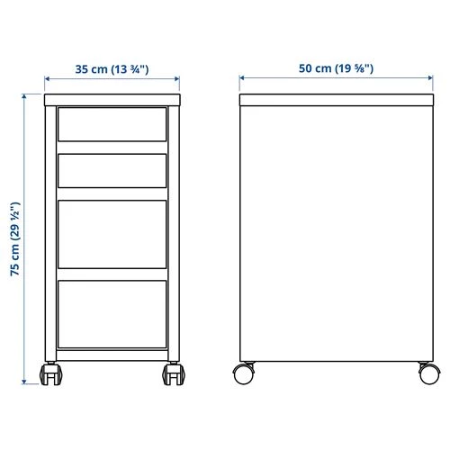 Тумба - IKEA MICKE, 35x75 см, белый, МИККЕ ИКЕА (изображение №7)