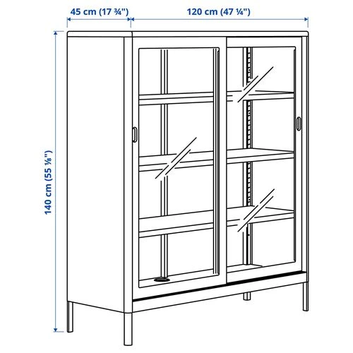 Офисный шкаф - IKEA IDÅSEN/IDASEN, темно-серый, 120х45х140 см, ИДОСЕН ИКЕА (изображение №7)