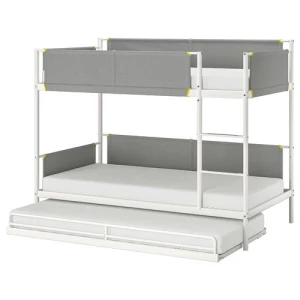 Кровать двухъярусная - IKEA VITVAL, 90x200 см, серый, ИКЕА