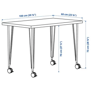 Письменный стол - IKEA LINNMON/KRILLE, 100x60 см, белый, Линнмон/Крилле ИКЕА
