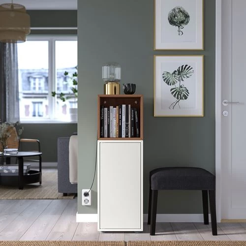 Комбинация для хранения - EKET IKEA/ЭКЕТ ИКЕА, 35x35x107 белый/коричневый (изображение №2)