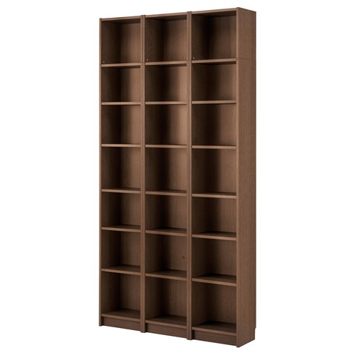 Открытый книжный шкаф - IKEA BILLY, 120х237х28 см, ясеневый шпон/коричневый, БИЛЛИ ИКЕА