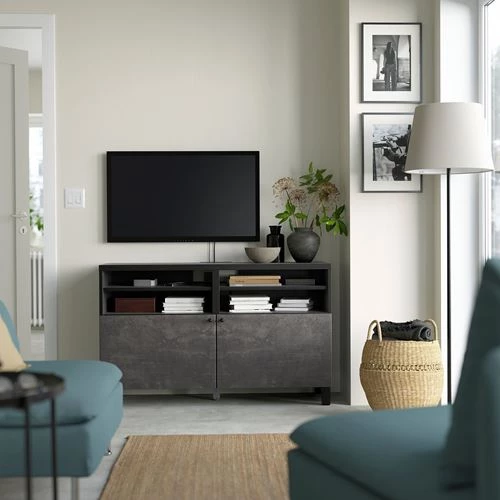 Тумба под ТВ - IKEA BESTÅ/BESTA, 120x40x74 см, черный, Бесто ИКЕА (изображение №2)