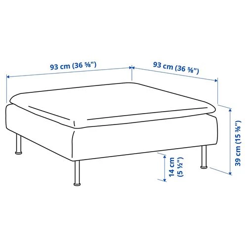Пуф - IKEA SÖDERHAMN/SODERHAMN/СЁДЕРХАМН ИКЕА, 93х93х40 см, черный (изображение №4)